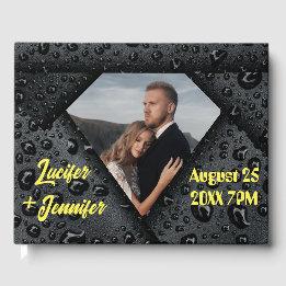 Livre D'or Moderne Elégant Diamant d'Or Personnalisé Mariage