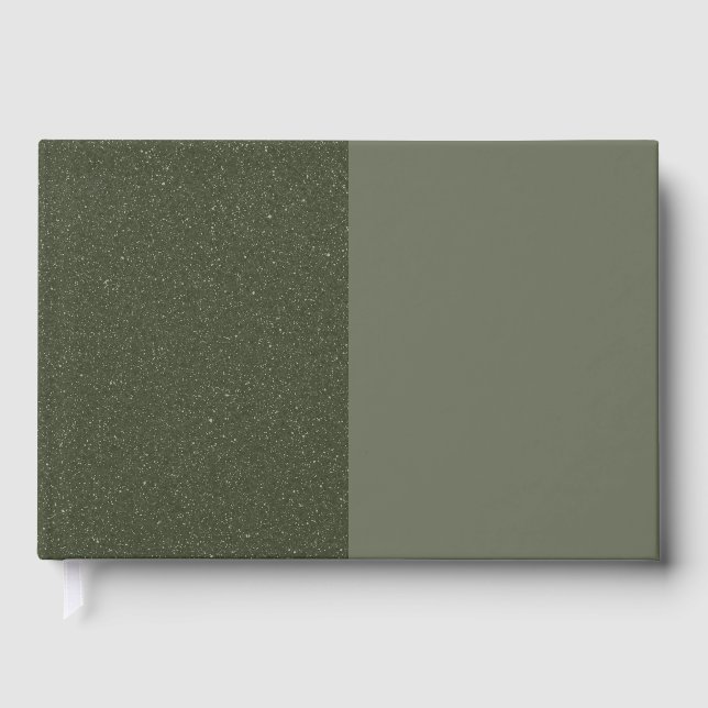 Livre d'or moderne en feuille de mousse verte divi (Recto)