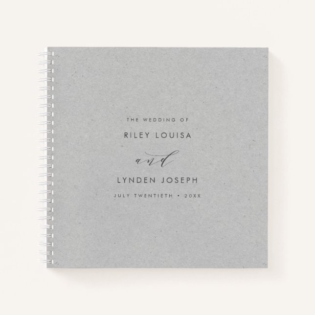 Livre d'or moderne Faux Textured Grey Paper Budget (Devant)