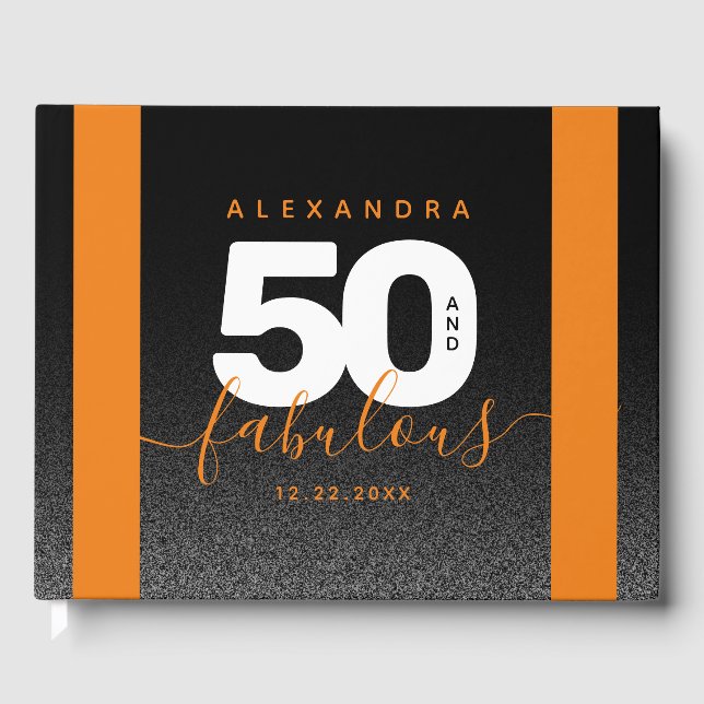 Livre D'or Moderne Girly Orange 50 et fabuleux (Recto)