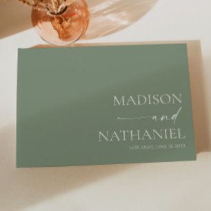 Livre D'or Moderne minimaliste Élégant Sage Mariage vert