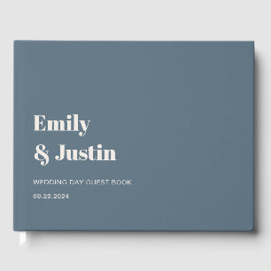 Livre D'or Moderne minimaliste Marine Mariage bleu beige