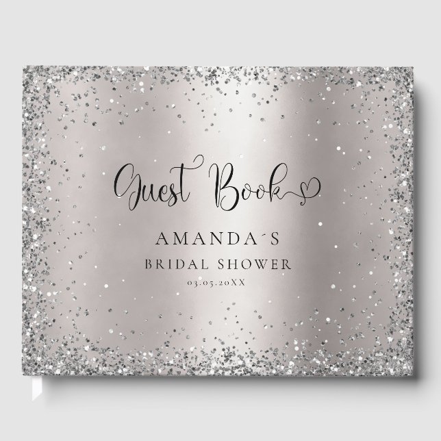 Livre D'or Moderne, paillettes Baby Shower    (Recto)
