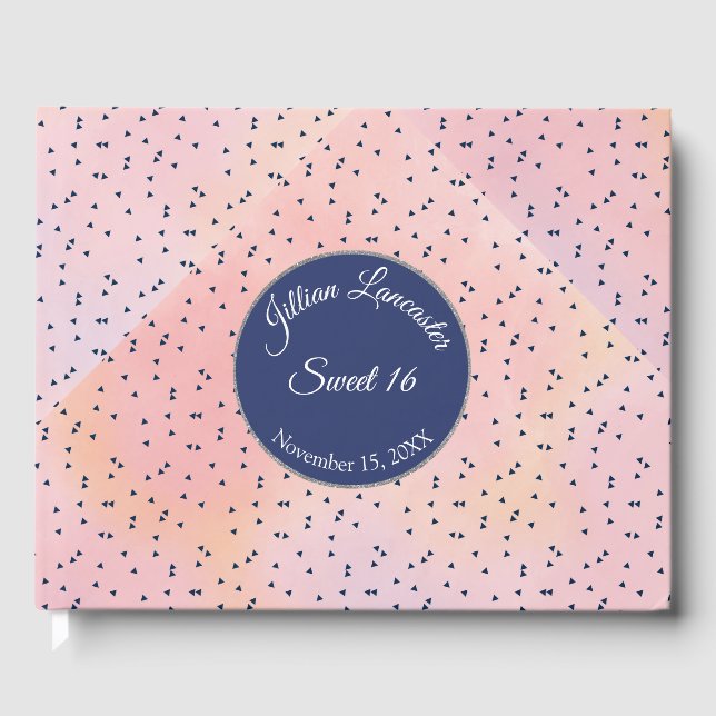 Livre D'or Moderne rose et bleu doux 16 (Recto)