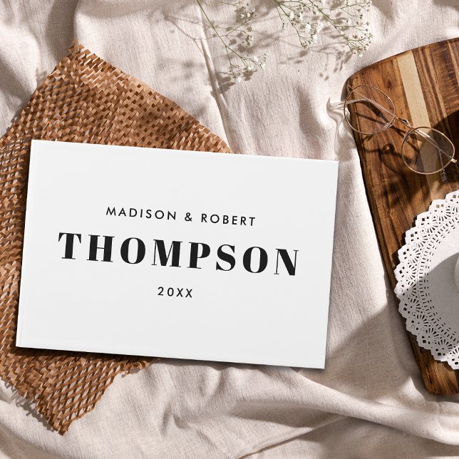 Livre D'or Moins chic noir et blanc Monogramme Mariage gras (Créateur téléchargé)