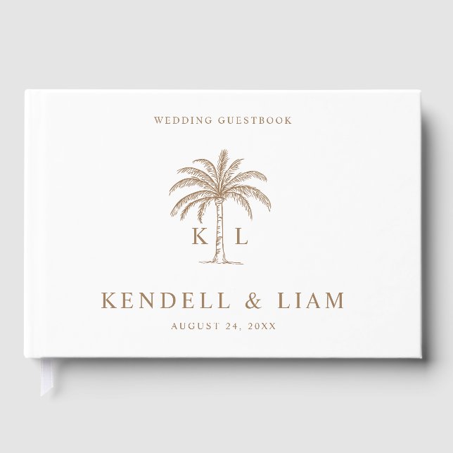 Livre D'or Monogram Wedding Logo Palm Tree (Recto)