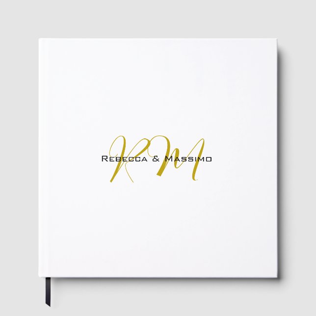Livre D'or Monogramme de couleur or unique exclusif Nom Moder (Recto)
