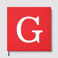 Monogramme de lettre initiale rouge blanc simple