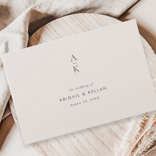 Livre D'or Monogramme gris crème moderne Mélange Mariage