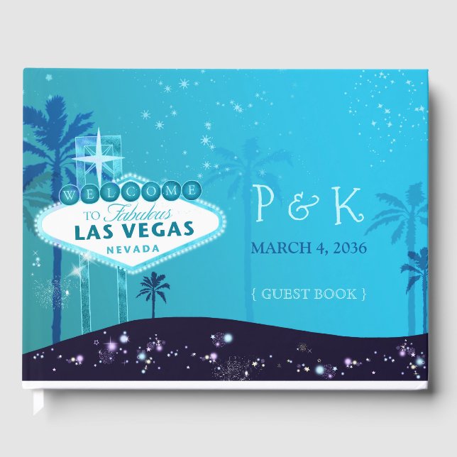 Livre D'or Monogramme Mariage Glam Chic Las Vegas (Recto)