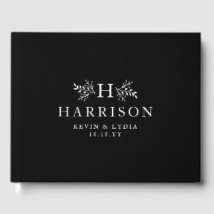 Livre D'or Monographie rustique mariage classique noir et bla