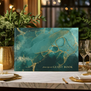 Livre D'or Moody Ink Emerald Gold ID Abstrait988