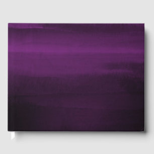 Livre D'or Moody Purple Plum Moderne Aquarelle Chic Mariage