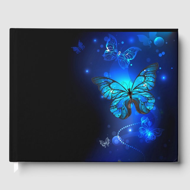 Livre D'or Morpho Butterfly in the Dark Background (Recto)
