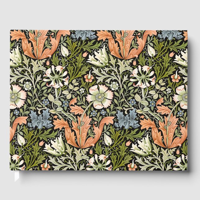 Livre D'or Morris BlackBackground 1896 Compton Floral Pattern (Recto)