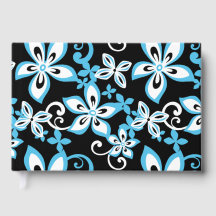 MOTIF ALOHA HAWAII EN NOIR et BLEU