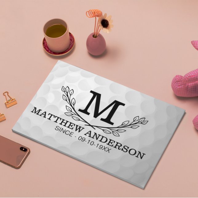 Livre D'or Motif de balle de golf personnalisé Nom Monogramme (Créateur téléchargé)