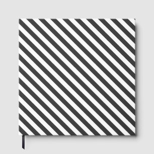 Livre D'or Motif de bandes diagonales noires et blanches
