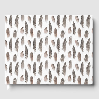 Livre D'or Motif de plumes d'oiseaux de ferme de Guinée