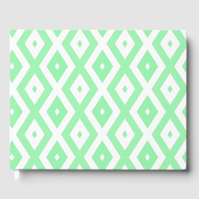 Livre D'or Motif diamant vert et blanc (Recto)
