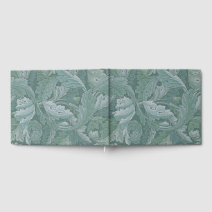 Livre D'or Motif feuille d'acanthe bleu sarcelle de William M