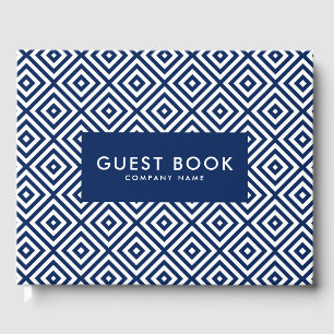 Livre D'or Motif géométrique bleu et blanc
