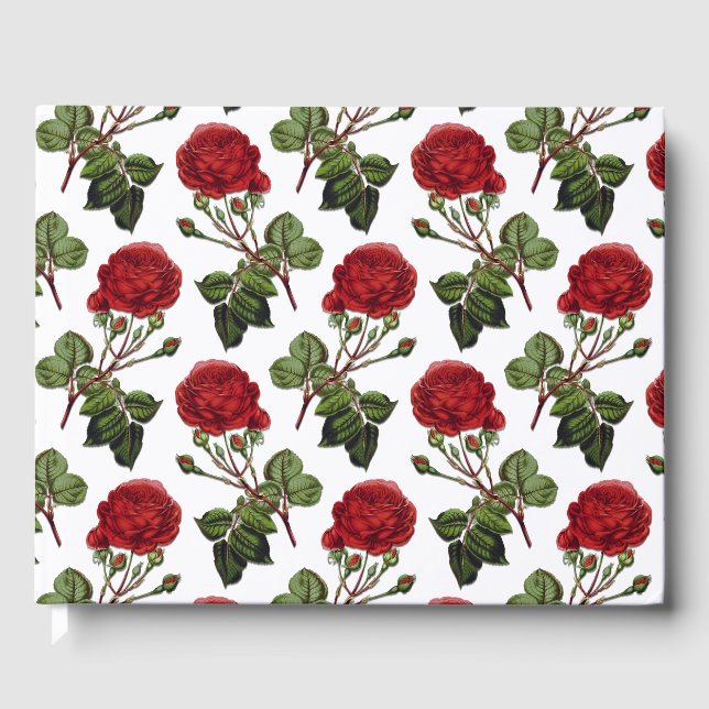 Livre D'or Motif Rose Red Long Stem (Recto)