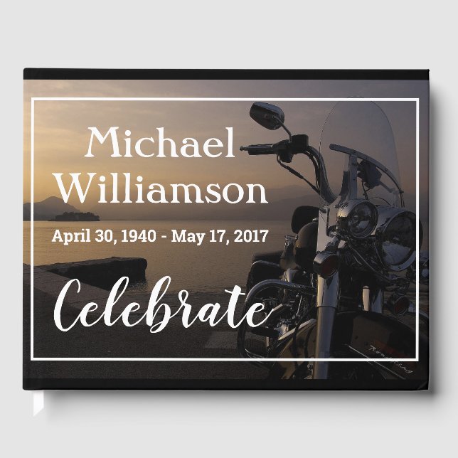 Livre D'or Moto près de l'eau Fête de la vie (Recto)