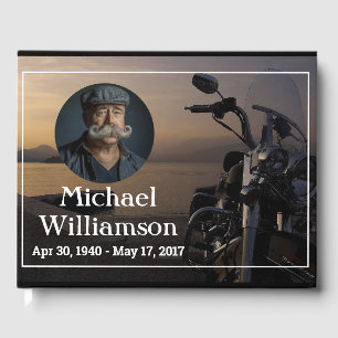 Livre D'or Moto près de l'eau Photo Célébration de la vie Gu