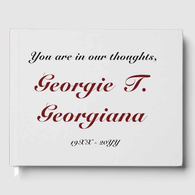 Livre d'or Mournful & Elegant Memories (Recto)