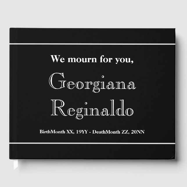 Livre d'or Mournful & Elegant Memories (Recto)