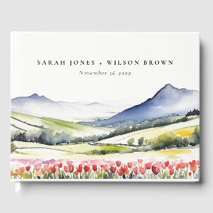 Livre D'or Moyenne Pays Printemps Floral Paysage Mariage dans