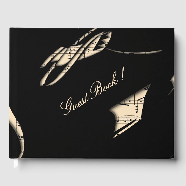 Livre d'or musical abstrait pêche (Recto)