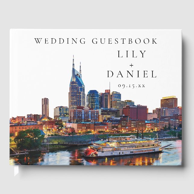 Livre D'or Nashville Riverfront Watercolor Wedding (Recto)