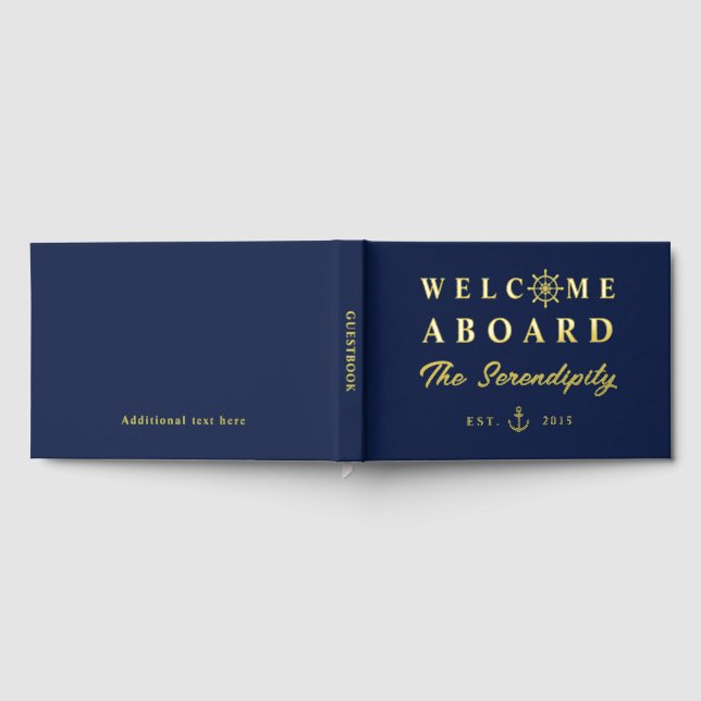 Livre D'or Nautical Welcome Aboard Add Name Boat (Complet)