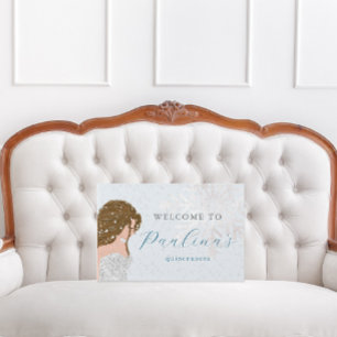 Livre D'or Neige hiver 15e anniversaire Quinceañera Bleu