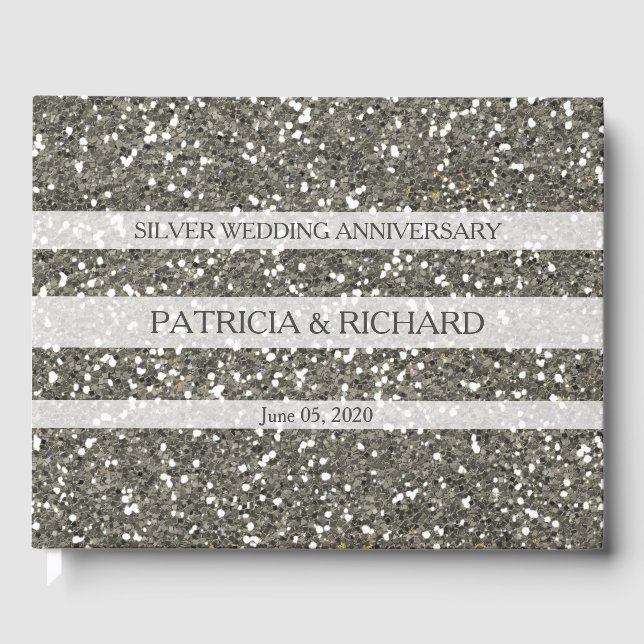 Livre D'or Noces de mariage Argent Glitter 25 ans (Recto)