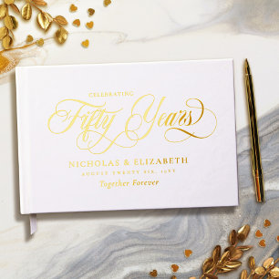 Livre D'or Noces d'Or Feuille 50e Anniversaire de Mariage