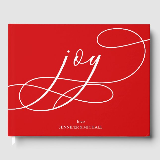Livre D'or Noël moderne | Joie rouge (Recto)