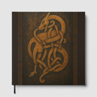 Livre D'or Nœud de serpent en vieux norrois avec bordure celt