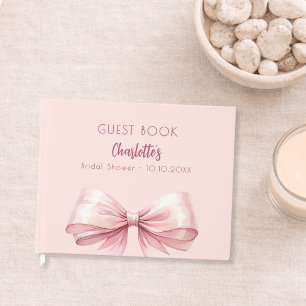 Livre D'or Nœud rose blush pour Baby Shower