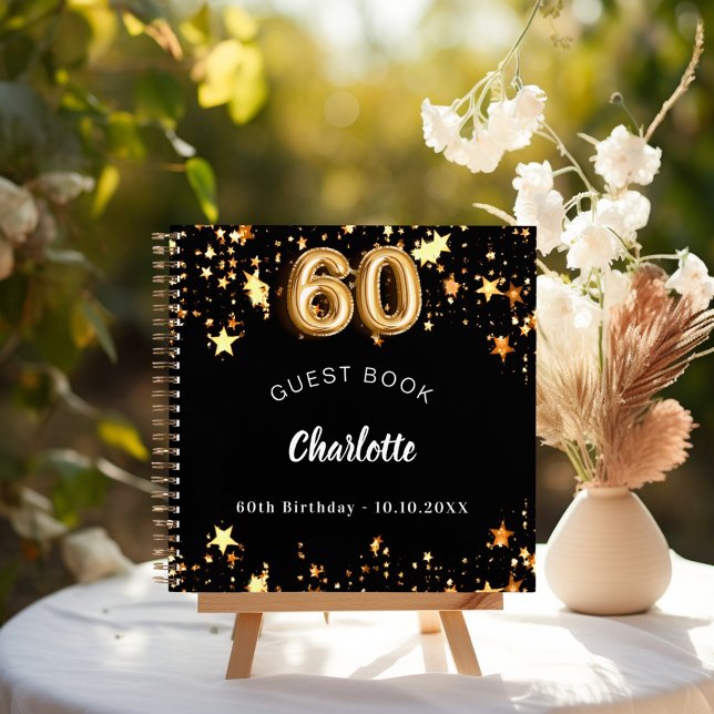 Livre d'or noir 60e anniversaire étoiles (Créateur téléchargé)