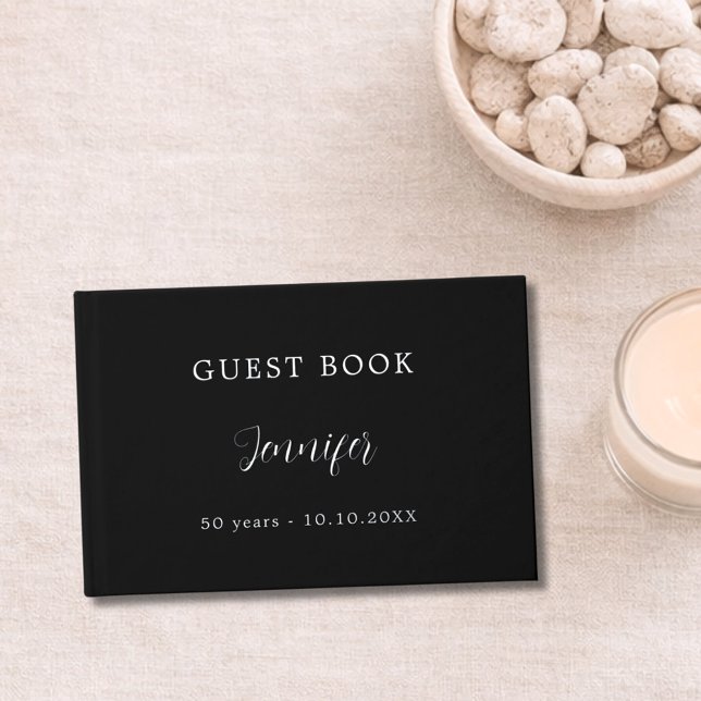 Livre d'or noir argent feuille (Créateur téléchargé)