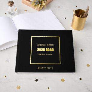 Livre D'or Noir avec l'année de promotion et le nom de l'écol