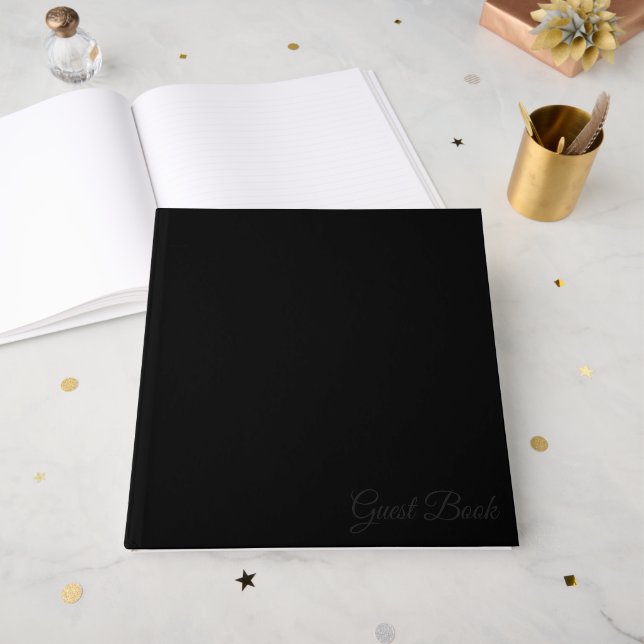 Livre d'or noir intemporel pour souvenirs et notes (Recto ouvert)