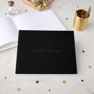 Livre d'or noir intemporel pour souvenirs et notes