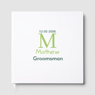 Livre D'or nom de garçon d'honneur vert lettre date pastel ma