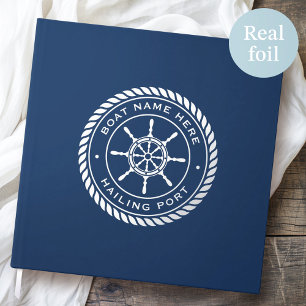 Livre D'or Nom du bateau et port de voile roue du navire naut