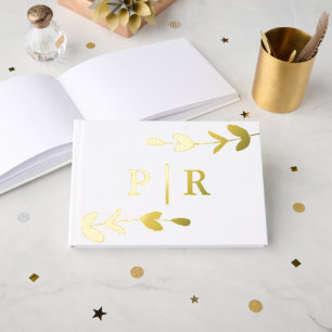 Livre D'or Nom et Mariage de date du monogramme feuillet