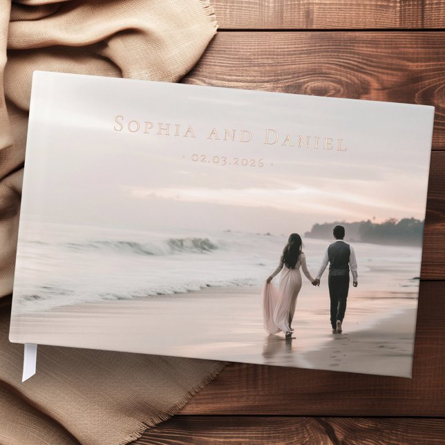 Livre D'or Noms des photos personnalisées date mariage (Custom photos names date wedding guest book)